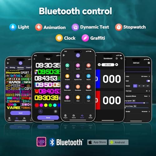 Large Programmable Indoor Windows LED Signs, P10 Resolution LED Sign,Bluetooth APP, for Cars Business Bars Gaming Rooms Restaurants Festivals - Thumbnail 3