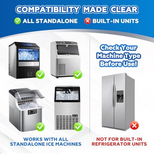 Bellaluce Ice Machine Cleaner Tablets Descaler (32 Pack) – Nickel-Safe Countertop Portable Commercial Ice Maker Cleaning – Remove Hard Water Buildup, Odor-Free, Crystal Clear Ice - Thumbnail 6