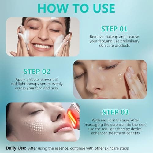 Red Light Therapy Activation Serum, Red Light Therapy Serums for Face and Neck, Hydrating Serum for Face, Facial Serums Anti Aging and Reduce Wrinkles, Pure Formula Facial Serum for Women, 1OZ - Thumbnail 6