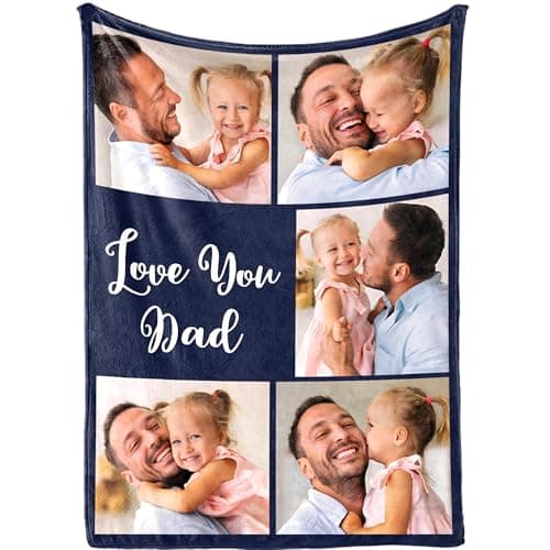 ThermoThrill Fathers Day Blanket Gifts Custom Blankets with Photos Dad Gifts Personalized Picture Throw Blanket for Daddy Father Grandpa - Image 1