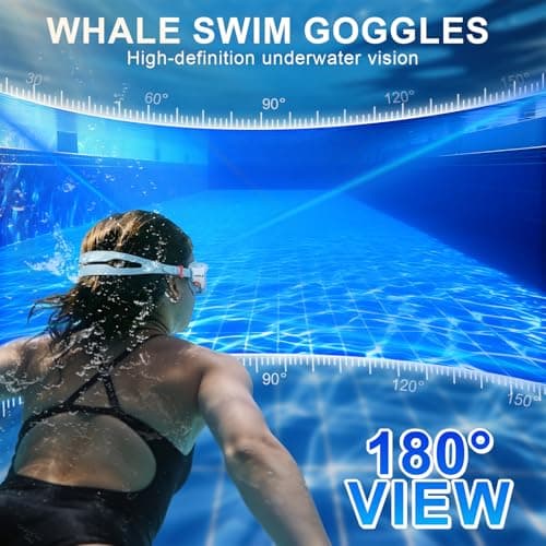 Whale Swim Goggles, HD Anti-Fog Goggles, Unisex | 100% UV Protection | Anti-Fog Design (Glacier Blue) - Thumbnail 6
