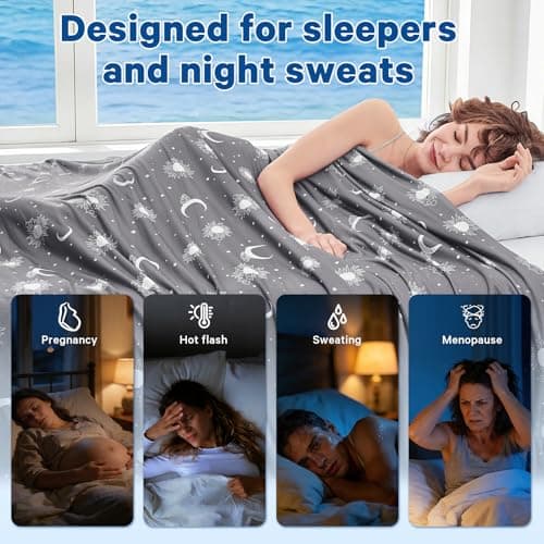 inhand Cooling Blanket Queen Size (90"x90") - Double Sided Cooling Blankets for Hot Sleepers, Cool Soft Lightweight Summer Blanket for Sofa Bed Couch, Travel, House Warming Gifts New Home Ink Grey - Thumbnail 4