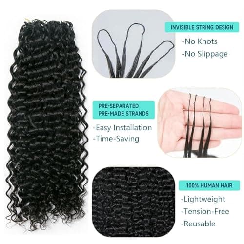 Human Crochet Hair for Black Women Water Wave 120G 100Strands NC 18 Inch - Thumbnail 3