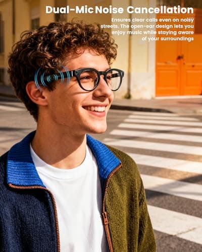 Orpnkna AI Smart Glasses with 8MP Camera, Real-Time Translation, 4K Video & Dual Microphone Noise Cancellation, Voice Assistant, for Travel, Vlogging, Meetings - Thumbnail 6