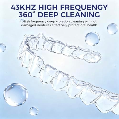 Ultrasonic Retainer Cleaner Machine for Dentures, Mouth Guards, Braces, Toothbrush Heads, Jewelry, 220ML Capacity Ultrasonic Cleaner with Digital Timer&UV, 2 Modes for All Dental Appliances，White - Thumbnail 3
