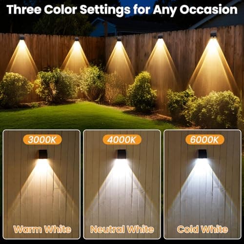 artcool Solar Fence Lights Outdoor with Dual Panels – Fence Light Solar Powered Weatherproof LED Solar Lights Outdoor for Yard,Patio,Wall,Steps-Stable Charging for All Seasons(8 Pack) - Thumbnail 4