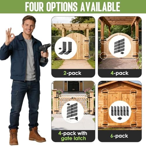 Mdkave Heavy Duty Gate Hinges,270° Solid Double Layer Folding Butt Hinges with Electroplating for Heavy Plywood, Backyard Wood Gates and Fence(2 Pack) - Thumbnail 3