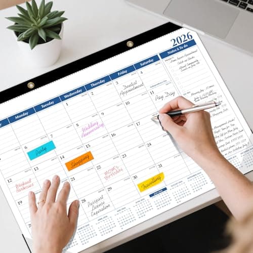Tcamp Desk Calendar 2026-2027, Large Desktop/Wall Monthly Calendar (Jul. 2026 - Dec. 2027) 17'' x 12'' School Year Desk Planner for Home School Office Desktop - Thumbnail 2