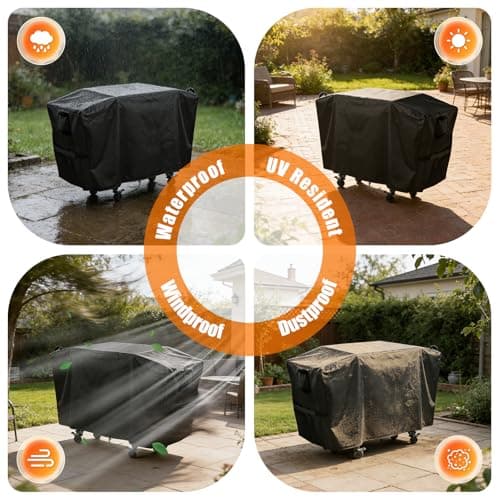 Jungda Grill Cover for Blackstone 1555/1550 Tailgater Gas Grill and Griddle Combo, Outdoor Waterproof Griddle Cover for Blackstone 2414 ProSeries 2-Burner 22" Propane Flat Top Grill - 48X24X37 Inch - Thumbnail 6