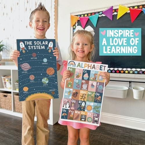 Hadley Designs 16 Educational Posters for Classroom Decor - Boho Educational Posters for Toddlers 1-3, Toddler Learning Posters for Kids Ages 3-5, Kindergarten & Preschool Classroom Must Haves - Thumbnail 5