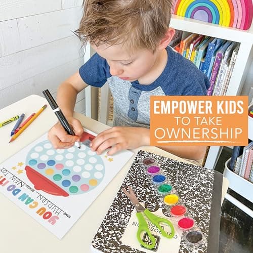 Hadley Designs Sticker Chart for Kids Behavior at Home - Sticker Reward Chart for Kids, Star Charts for Toddler, Star Charts for Good Behavior, Gumball Reward Stickers for Classroom Incentives - Thumbnail 5