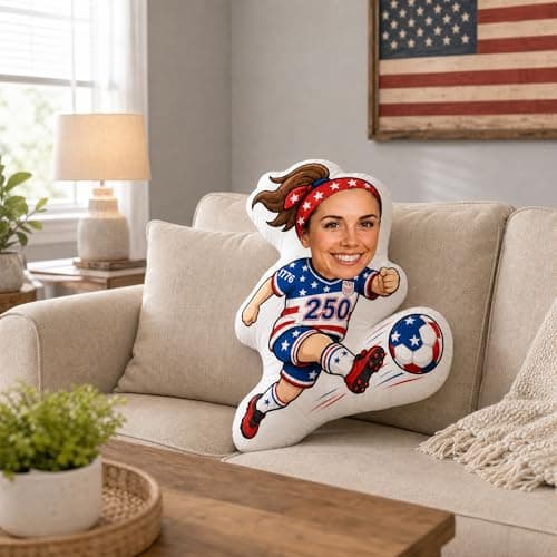 VBAIFAyy Custom Soccer Pillow – Football Gift for Soccer Player Graduation, Team Souvenir, Friend Birthday, Fan Gift. Soft Couch Cushion & Office Nap Pillow - Thumbnail 2