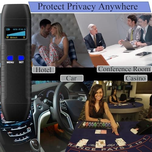 KAXYUYA Hidden Camera Detector GPS Tracker Detector, RF Bug Sweeper Listening Device Detector for Car, Hotel, Meeting Protect Your Privacy - Thumbnail 5