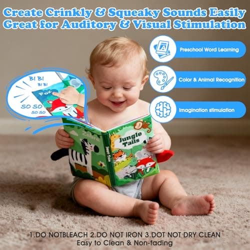 6 in 1 montessori baby toys for 6-36 months old-incl Busy Cube,stacking cups,Shape Sorting Bin,baby blocks,crinkle books, suction cups spinners,Sorting Learning Sensory Toys Gift for Babies Aged 1-3 - Thumbnail 4