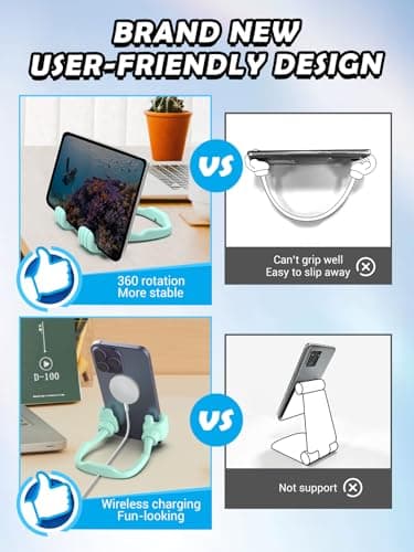 Funny Gifts for Teen Boy Kid Man Cell Phone Stand: UPGRADE Adjustable Thumbs Up Lazy Phone Holder for Desk Fun Gadget for Him Guy Tween Woman Girl Adult Essentials Stocking Stuffer Who Have Everything - Thumbnail 6