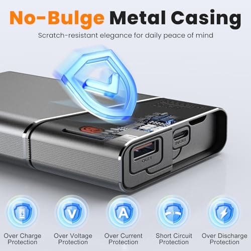 Portable Charger 20000mAh, 22.5W PD 3.0+QC 4.0 Super Fast Charging Power Bank, Cooler Aerospace Metal Case for iPhone 17 16 15 14, 13 Android iPad Samsung Google Tablet & More, Travel Essential - Thumbnail 5