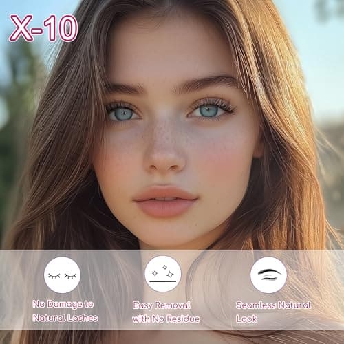 JoMay Self-Adhesive Eyelashes, Press on Lashes No Glue Needed, Glueless Pre-Glued D Curl Cluster Lashes for Beginners, No Residue, Pre-Separated L/R Eye, 1-Step DIY, 120PCS (X10) - Thumbnail 4