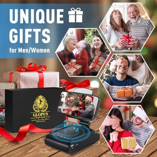 GLOPUS Gifts for Men, Cell Phone Stand with Wireless Bluetooth Speaker, Birthday Gifts for Him Husband Boyfriend, Dad Gifts for Fathers Day, Cool Gadgets for Men - Thumbnail 2