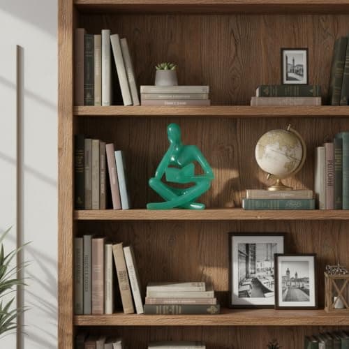YeseeYe Bookshelf Decor Thinker Statue - Abstract Art Reading Sculpture Modern Home Decoration Figurine for Living Room Office Shelves Coffee Table Desk Decor - Thumbnail 4