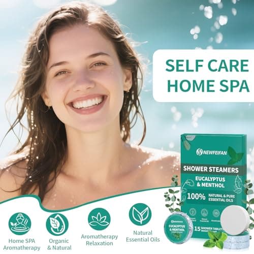 Shower Steamers Aromatherapy 15 Pack, Fathers Day Gift for Dad Husband from Wife Daughter, Organic Eucalyptus & Menthol Essential Oil, Home Spa Relaxing Gifts for Women & Men - Thumbnail 4