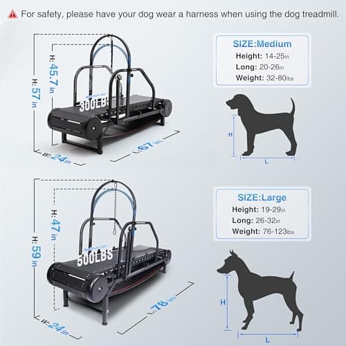 Dog Treadmill for Large/Medium Dogs, Adjustable Ramp Canine Running Slatmill Machine with Pedometer for Exercise & Healthy & Fit Pet Life, Used Indoor Home Up to 300LBS - Thumbnail 5