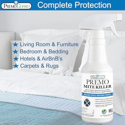 Premo Guard Natural Mite Spray – 16 oz Bottle – Plant Based Treatment for Dust, Spider, Carpet, Bird, Rat Mites – Safe for Families, Pet, Home, Bedding & Furniture When Used As Directed - Thumbnail 4