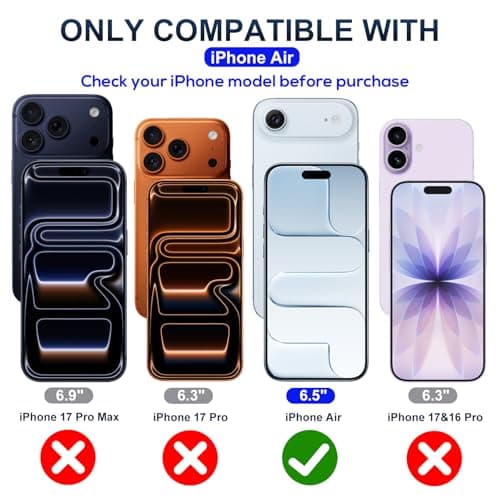 JESOHO Screen Protector for iPhone Air(6.5 inches) Blue Light Blocking, Anti-Reflective Shatterproof HD Tempered Glass with Easy Installation Tray,Touch Sensitive,9H,2 Pack - Thumbnail 2