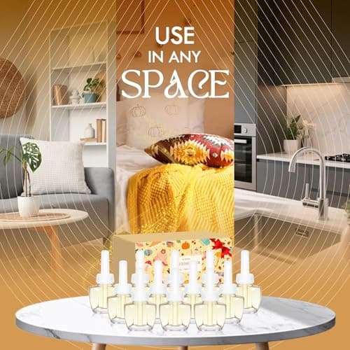Plug In Air Freshener Refills 12 Pack – Spruce, Caramel, Espresso & Raspberry Cinnamon Scents – Adjustable Fragrance for Home & Bathrooms – Compatible with Air Wick & Glade, Not Include Glade Plus - Thumbnail 3