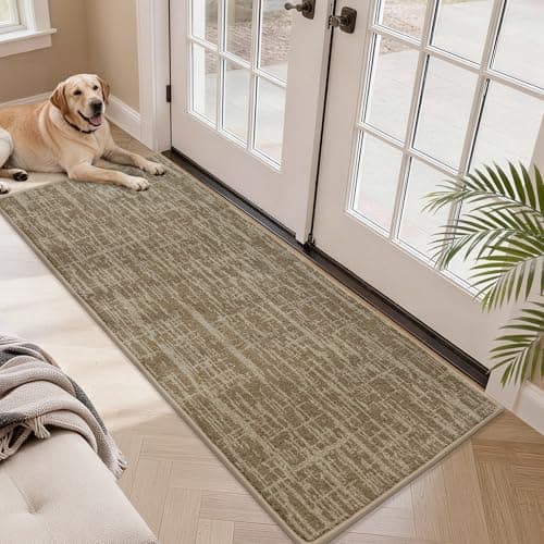 COSY HOMEER Door Mat 24" x 60" Non-Slip Washable Entryway Rug,Dirt Trapper Door Mat Indoor Entrance,Stain Resistant Absorbent Welcome Mats for Front Back Doormats and Wet Shoes,Taupe - Image 1