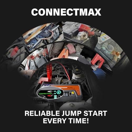 LOKITHOR JP400 Jump Starter with Air Compressor, 2500A 12V Portable Car Battery Booster Pack (8.5L Gas/6.5L Diesel) with ConnectMax Tech, 150PSI Tire Inflator, Auto-Shutoff & Dynamic Dwell (Orange) - Thumbnail 5