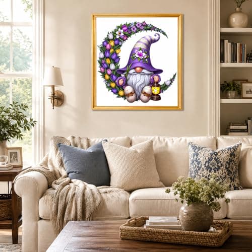 Gnome Wooden Puzzles for Adults, Flower Tulip Unique Shape Wooden Jigsaw Puzzle for Adults 200 Piece, Challenging Floral Moon Gnome Puzzles, Creative Gift for Friend Family Game Wall Decor 11*10.6in - Thumbnail 4