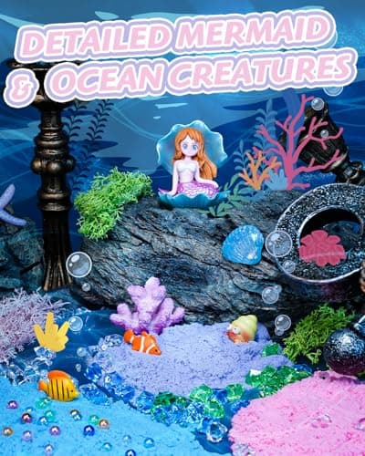 Winnrok Mermaid Terrarium Kit for Girls - DIY Night Light Craft with 13-Color LED, Remote & Timer. Ideal Easter Basket Stuffers, Birthday Gift for Kids Ages 4-8-12. Create Underwater Garden - Thumbnail 2