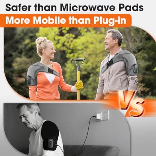 Cordless Shoulder Heating Pad, Shoulder Massager for Pain Relief Deep Tissue, Heated Shoulder Wrap with Massage, Heated Shoulder Brace for Rotator Cuff(Gray) - Thumbnail 3