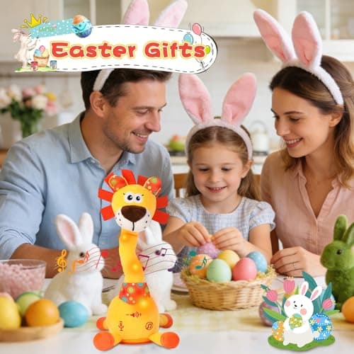 LLUKEME Dancing Talking Lion Toy, Stuffed Animal Baby Toy Repeating What You Say, Easter Toys for Kids Glowing Musical Electronic Lion with Fluffy Mane Gifts for Toddlers 1-3 Years Old - Thumbnail 3