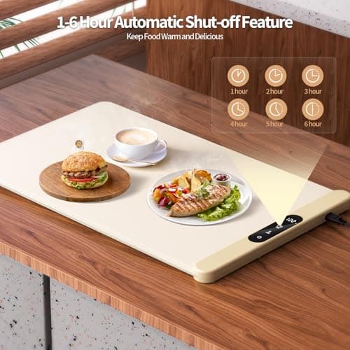 Food Warming Mat,Upgrade Fast Full-Surface Heating Mat, Electric Warming Tray with 6 Temperature and 6HoursTimer, Portable Rollable Food Warmer Perfect For Parties Buffet and Home Dinners - Thumbnail 6