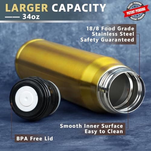 Funslive Birthday Gifts for Men - 34 oz Gold Tumbler Cup - Fishing Hunting Camping Mens Gift Ideas - Gifts for Men Who Have Everything - Dad Men Husband Him - Mens Easter Stocking Stuffers 2026 - Thumbnail 5