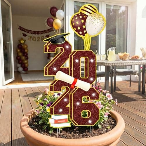 2026 Graduation Decorations - 3.5FT Large Class 2026 Graduation Yard Sign Yard Decorations Congrats Graduation Lawn Signs 2026 Grad Yard Signs with Stakes for Outdoor Indoor Congrats Graduation Party Decoration Supplies - Thumbnail 4