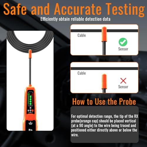 ATDIAG Automotive Wire Tracer & Electrical Tester – Open & Short Finder Tool, Circuit Breaker Tester, Fault Probe & Cable Tracker with Indicator Light DC 6-42V - Thumbnail 6