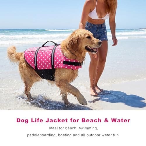 Doglay Dog Life Jacket, Dog Life Vest for Swimming Boating, Adjustable Puppy Life Jacket with Reflective Stripes, Superior Buoyancy Dog Swimming Vest for Small Medium and Large Dogs - Thumbnail 3