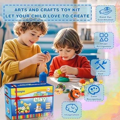Ixiaoyoo Air Dry Clay, 100 Colors Modeling Clay for Kids, Safe & Non-Toxic, DIY Model Art & Crafts Toys with Sculpting Tools, Home Party Favors, Birthday Toys Gift for Ages 3-12 Boys & Girls - Thumbnail 5