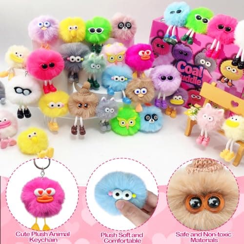HLXGFCAI PreFilled Easter Eggs with Plush Toys Keychains Easter Egg Fillers Filled Easter Egg Stuffers Egg Hunt Cute Keychain Easter Basket Stuffers Party Favors for Kids Boys Girls - Thumbnail 2