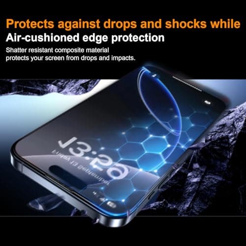 OneFish for iPhone 15(6.1 inch) Tempered Glass Screen Protector Full Edge Coverage? Privacy Auto Dust-Elimination Easy Installation Screen Protector [2 Pack] - Thumbnail 3