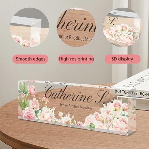 Personalized Desk Name Plate - Chic Design for Women - Thoughtful Gift for Colleagues and Professionals in Any Workplace - Thumbnail 4