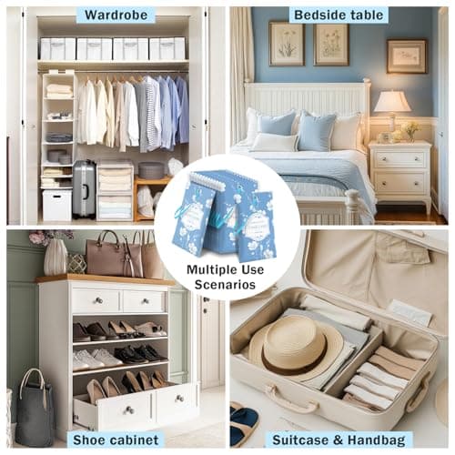 SCENTORINI Scented Sachets for Drawers and Closets, Fresh Linen Scent 14 Pack, Sachets Bags, Closet Freshener Sachet for Wardrobe, Cupboard, Luggage, Handbag, Suitcases, Small Space - Thumbnail 6