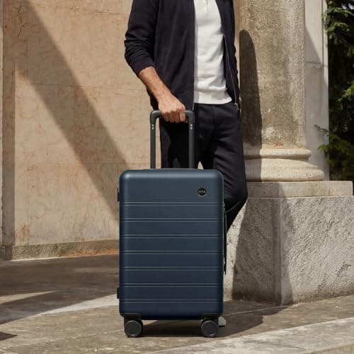 DTA Nova Lightweight PC Hard Shell Suitcase, 20-inch International Carry On Luggage Airline Approved with TSA Lock, 360 Silent Spinner Wheels- Ideal for Travel Suitcase (Blue, Carry-on 20-Inch) - Thumbnail 2