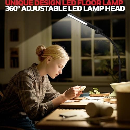 Honeywell F4 Sunturalux™ LED Floor Lamp, CRI 97 Full-Spectrum Eye-Caring Light, Stepless Dimmable Task Lamp with Flexible Gooseneck, 77.5" Tall Reading Lamp for Living Room & Office - Thumbnail 6