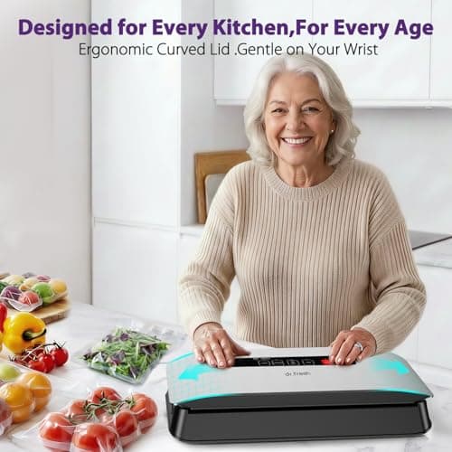 Food Vacuum Sealer Machine, 8-in-1 Food Vacuum Saver Sealer V20 with Moist & Dry Mode, External VAC, Bags and Cutter Included, Compact Lightweight Food Sealer for Home Kitchen Storage & Meal Prep - Thumbnail 5