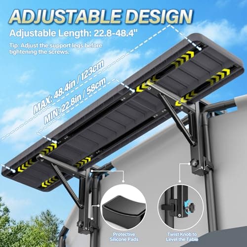 BoYata Pool Bar, Above Ground Poolside Bar Table, 49.4×9.6" Stable & Large Pool Side Table Holds 110LBS, Durable Above Ground Pool Accessories, Swim Up Bar for Round & Oval Frame Swimming Pools - Thumbnail 6