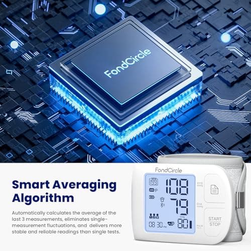 FondCircle Wrist Blood Pressure Monitor, Bluetooth Automatic Blood Pressure Cuff for Home Use, Talking Digital Machine with Smart App Sync, 3-User Mode 398 Memory, (5.3"-8.5" in Cuff) - Thumbnail 5