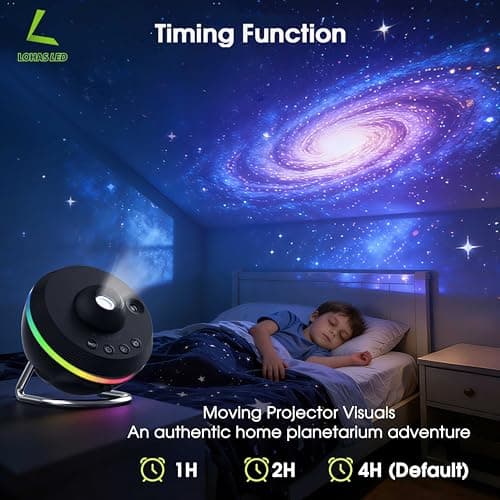 L LOHAS LED Galaxy Projector, Star Projector Planetarium Night Light, 13 in 1 HD Space Night Light Projector with Light Strip Meteor for Kids Bedroom Birthday Christmas Gift - Thumbnail 6